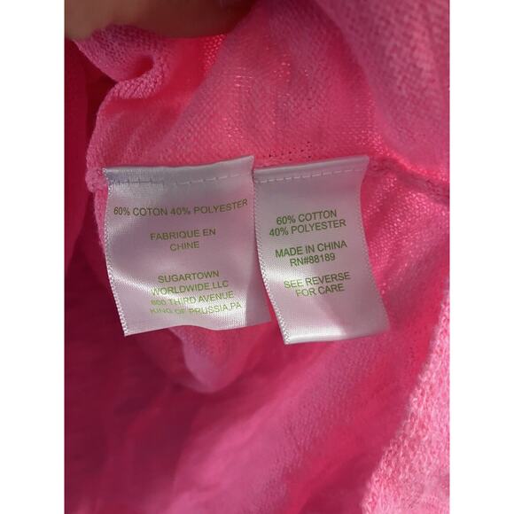 LILLY PULITZER TUNIC TOP/LIGHTWEIGHT SWEATER SZ SM-V-NECK-LONG SLEEVE- HOT PINK - Picture 5 of 8